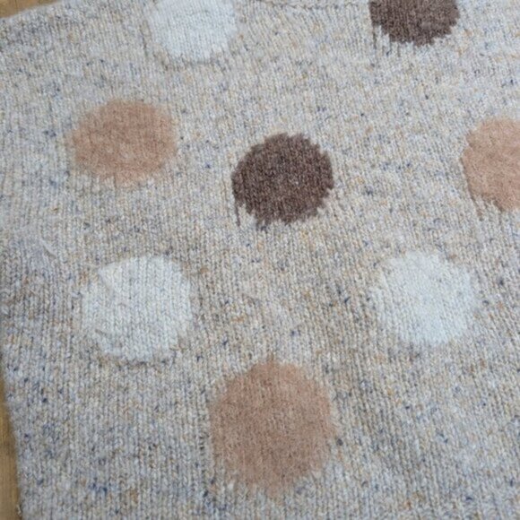 Oui Women's Alpaca Wool Blend Polka Dot Knitted Pullover Sweater Size 8 - Picture 5 of 12